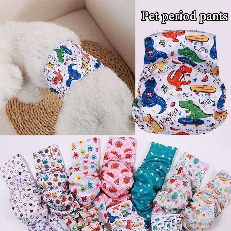 Male COD Dog Puppy Cartoon Reusable Nappy Diapers Pet Belly Wrap Band Cotton Diaper Adjustable Sani - Image 3