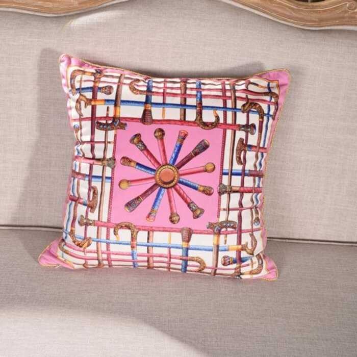 European Retro Pillow Veet Horse Printed Soft Skin-friendly Throw Cushion Cover Sofa Bed Home D