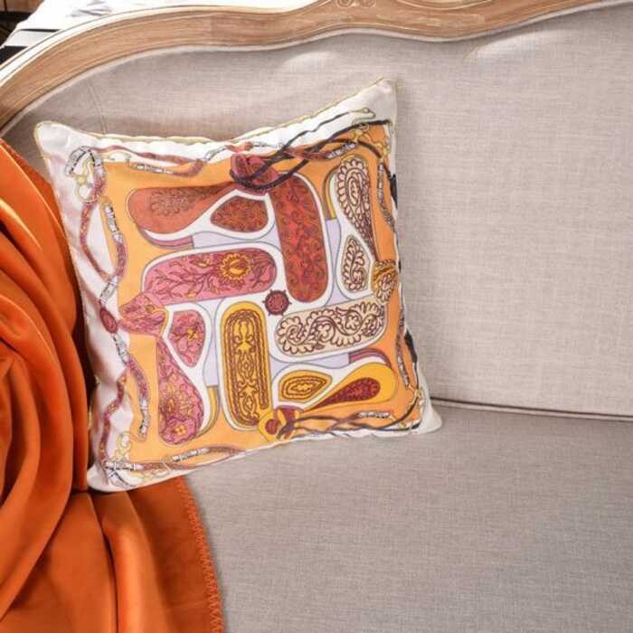 European Retro Pillow Veet Horse Printed Soft Skin-friendly Throw Cushion Cover Sofa Bed Home D