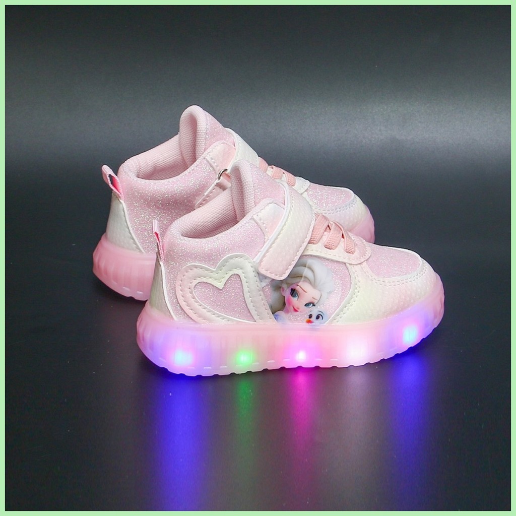 Future Seeds LED shoes for kids gril else princess rubber light up casual shoes for kids size
