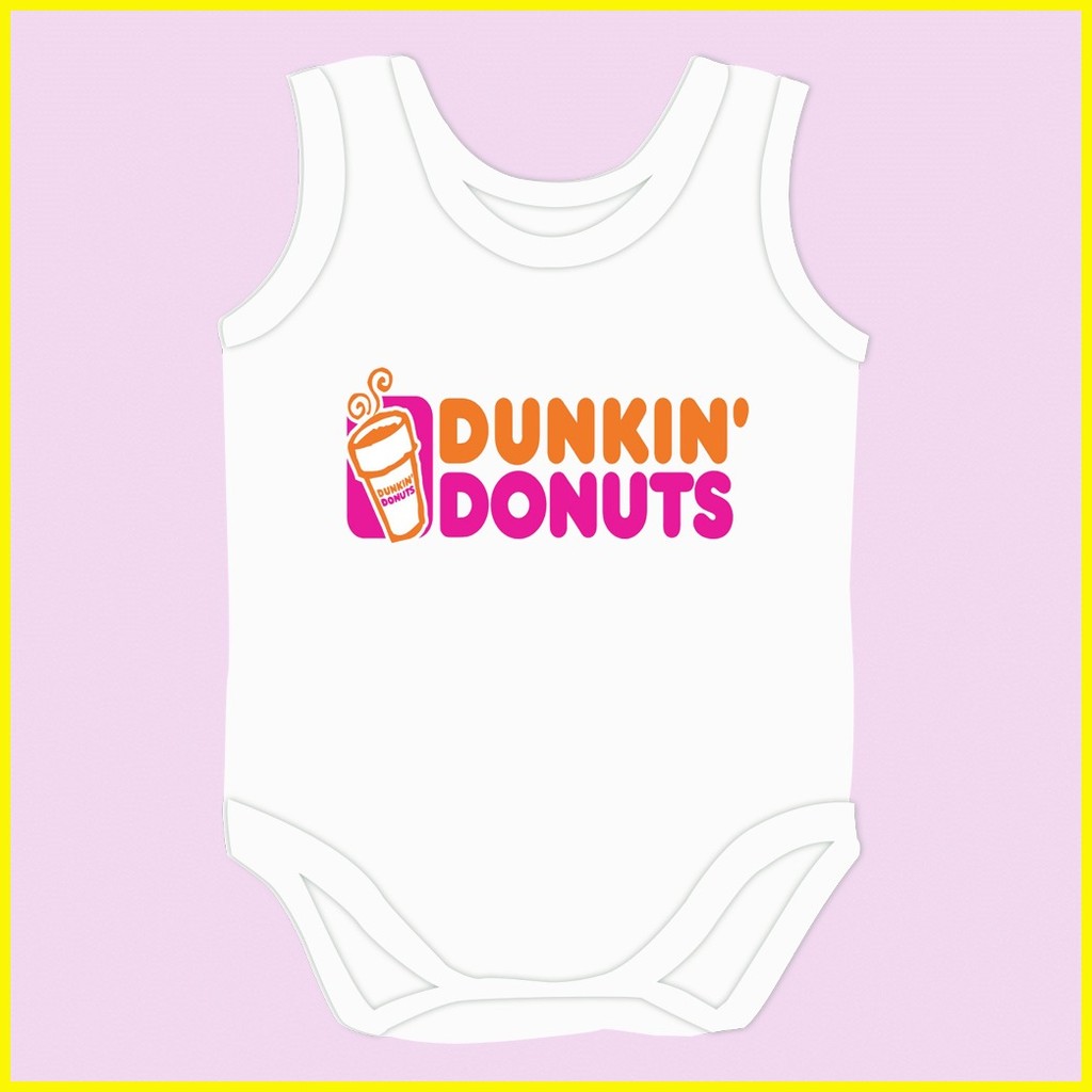 baby onesie fast-food collection Dunkin inspired monthly milestione