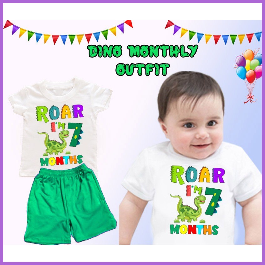 DINAAOUR THEME MONTHLY OUTFIT FOR BABY