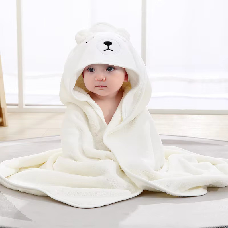 Custom Factory Wholesale Customize Animal Pattern Microfiber Baby Hooded Bathrobe Bath Towel