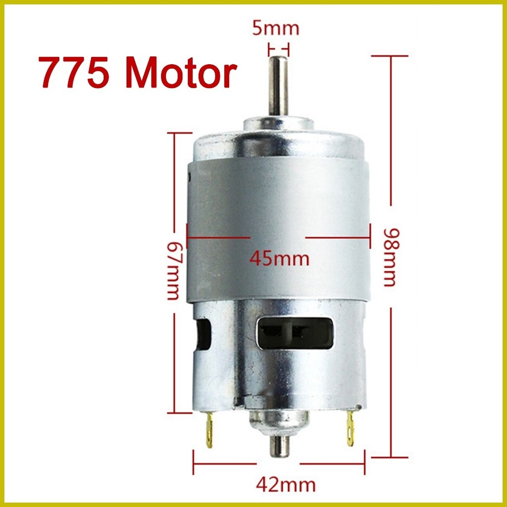 775 DC Motor 12V 12000RPM High-speed Large Torque Motor with Ball Bearing and Fan Blades for