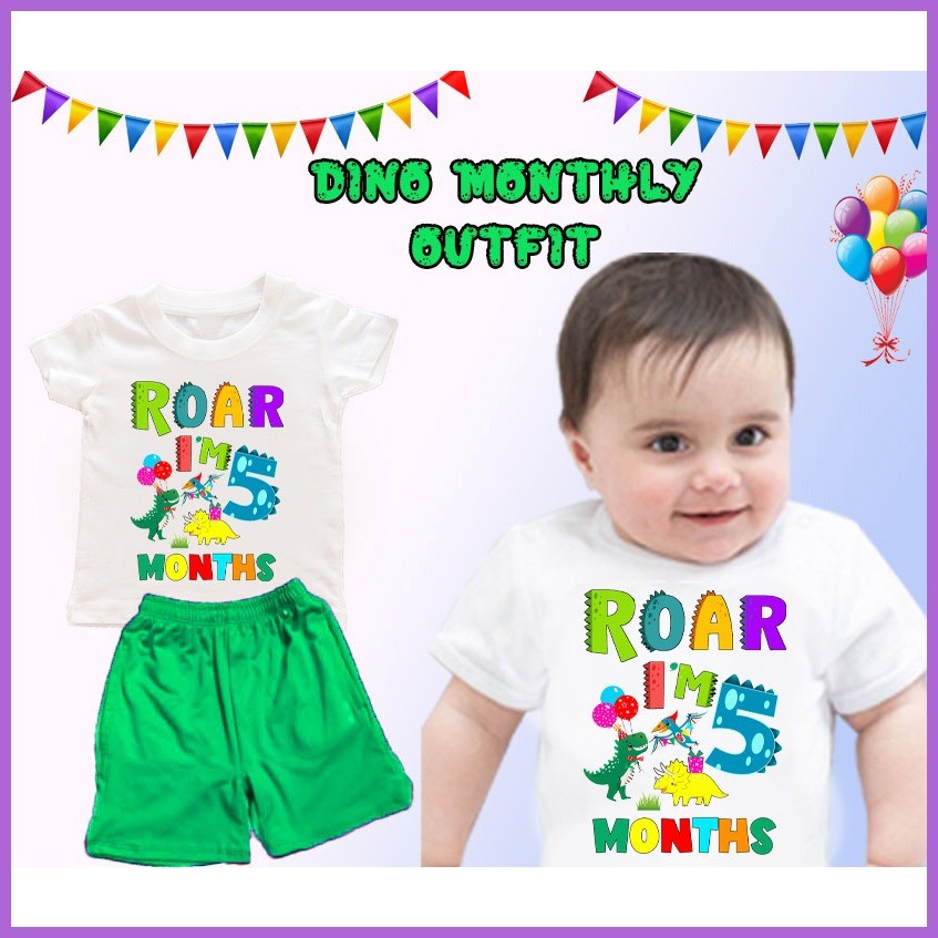 DINAAOUR THEME MONTHLY OUTFIT FOR BABY