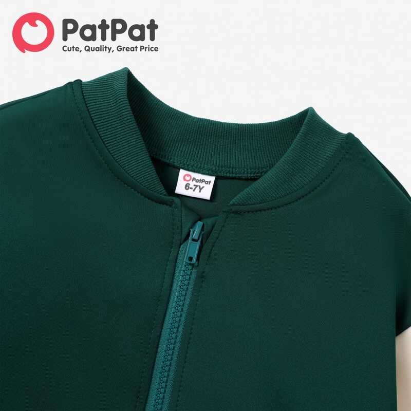 Kid Patpat Girl’s Letter Ral Pattern Avant-Garde Jacket Zipper Coat