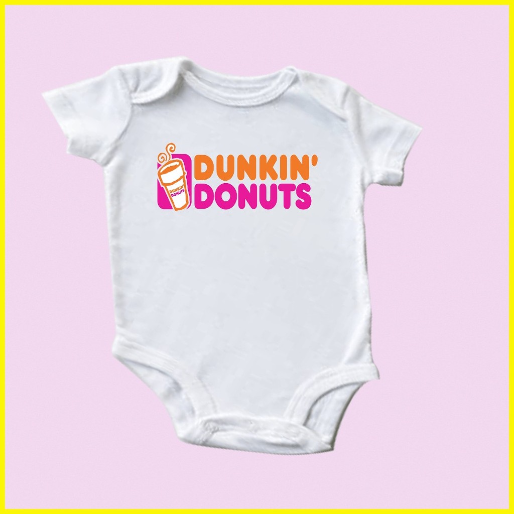 baby onesie fast-food collection Dunkin inspired monthly milestione