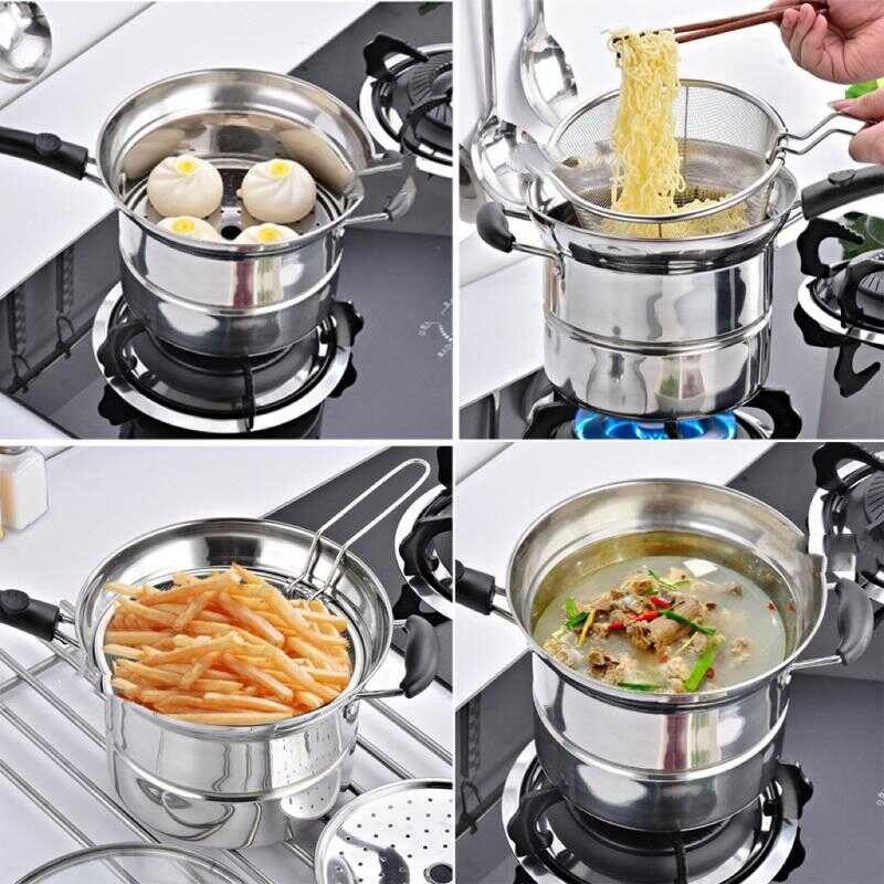 22Cm Stainless Steel Multifunction Noodles Pot Maliit Na Pagluluto Pan