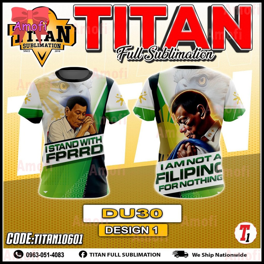 ﹊ ✟ 【Ready Stock】NEW DESIGN Full sublimation T-Shirt for men I STAND WITH TATAY DIGONG Proud Filipi - Image 3