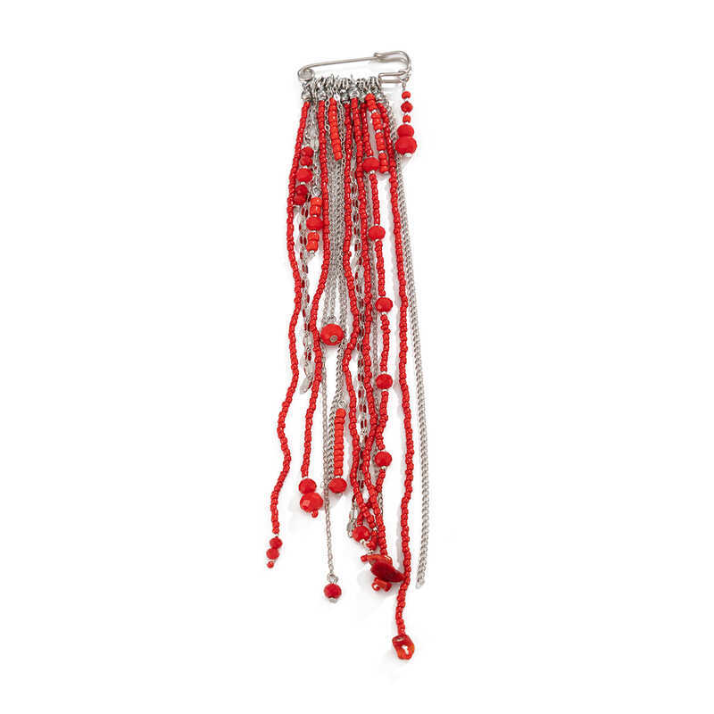Vintage tassel multi-use commuter brooch, European and American Gothic long beaded crystal decorativ - Image 5