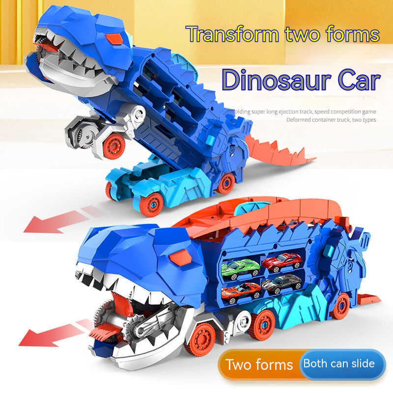 9Ee Children's Deformed Dinosaur Truck Toy Storage Catapult Slide Transport Trac - Image 5