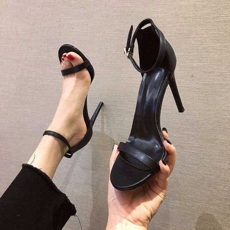 igh Heels Versatile Elegant Nude Color One-Strap Fashion Fresh Girl Sandals Fairy Style Ins Trend - Image 5