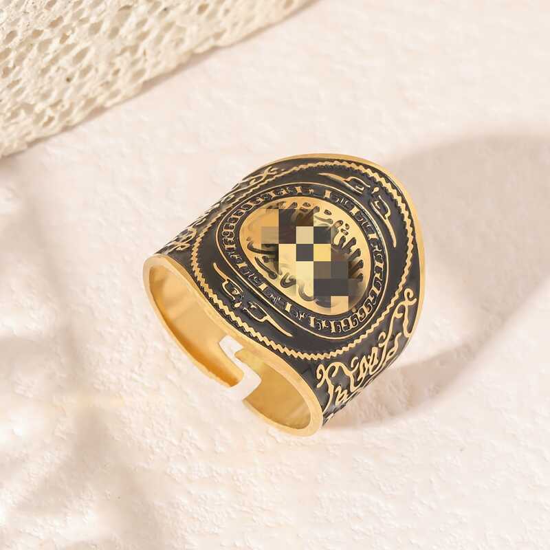 Cross Border Stainless Steel Ring Men S Titanium Jewelry Personality Oil Drip Niche Versatile Ne - Image 2