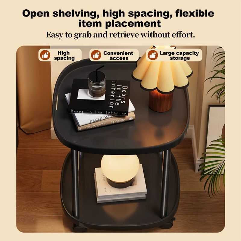 Faircraft Side Table Living Room Coffee Simple Bedside Modern Corner Small With Wheel - Image 5