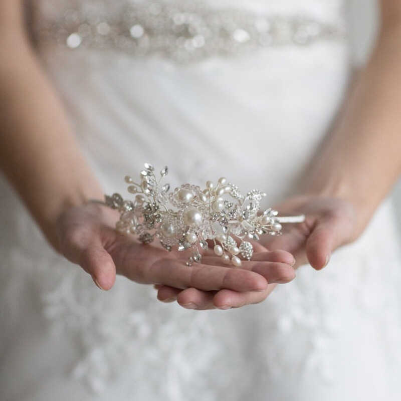 s Bride Luxurious COD COD Wedding Headpiece Handmade Pearl Alloy Flower Crystal Rhinestone Headband - Image 5