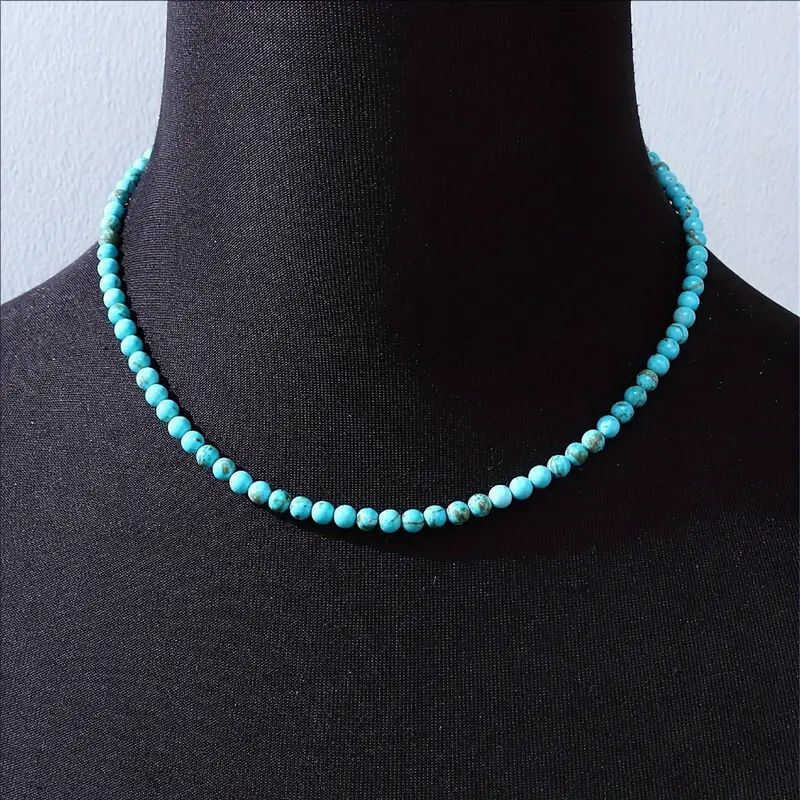 Turquoise Simple Bohemian Bead Fashionable Handmade Necklace - Suitable For Daily Wear 194 - - Image 3