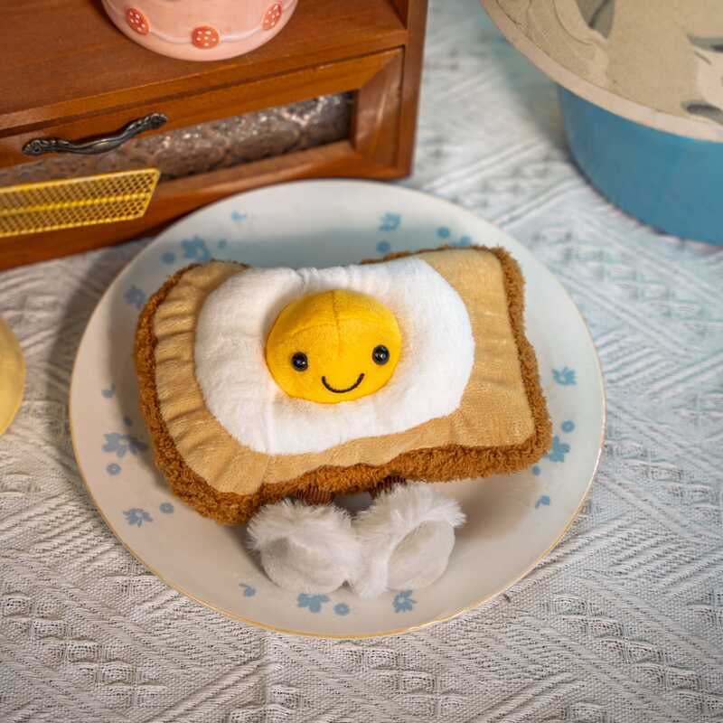Dolls Fun Cake Dessert Toast Egg Food Series Figurines Creative Simulation Plush Toys Wedding Who - Image 2