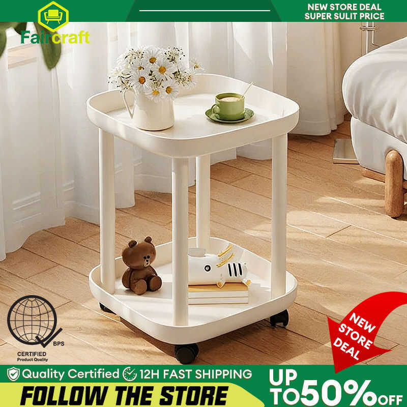 Faircraft Side Table Living Room Coffee Simple Bedside Modern Corner Small With Wheel