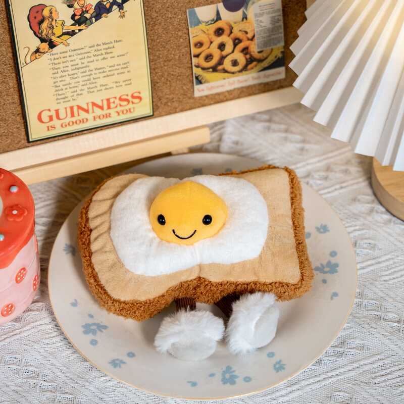 Dolls Fun Cake Dessert Toast Egg Food Series Figurines Creative Simulation Plush Toys Wedding Who - Image 4