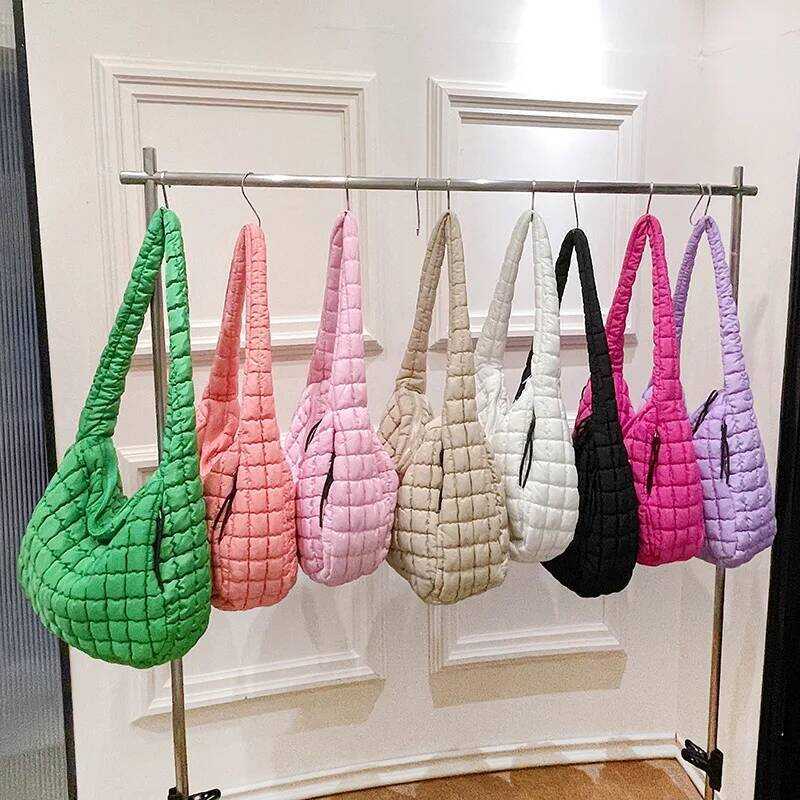 Casual Ruched Hobos Women Shoulder S Quilted Padded Crossbody Large Capacity Nylon Puffer - Image 2