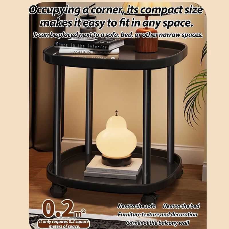 Faircraft Side Table Living Room Coffee Simple Bedside Modern Corner Small With Wheel - Image 2