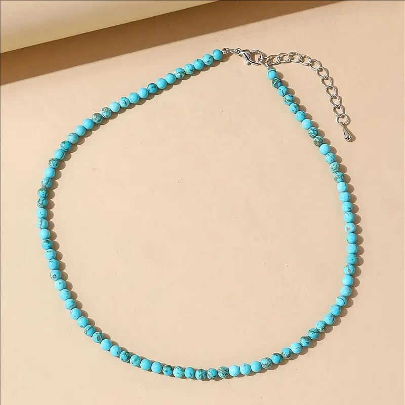 Turquoise Simple Bohemian Bead Fashionable Handmade Necklace - Suitable For Daily Wear 194 - - Image 2