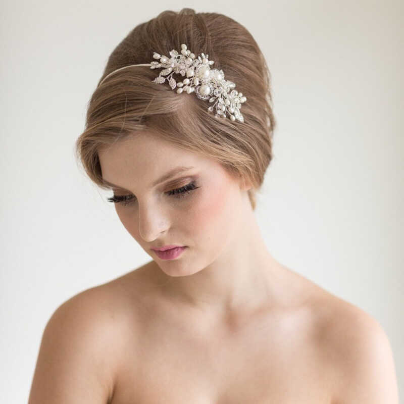s Bride Luxurious COD COD Wedding Headpiece Handmade Pearl Alloy Flower Crystal Rhinestone Headband - Image 4