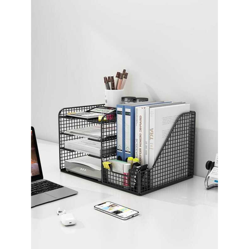 Desk Storage Desktop Rack Bookshelf Office Supplies Multi-layer Large Capacity File Frame Folder