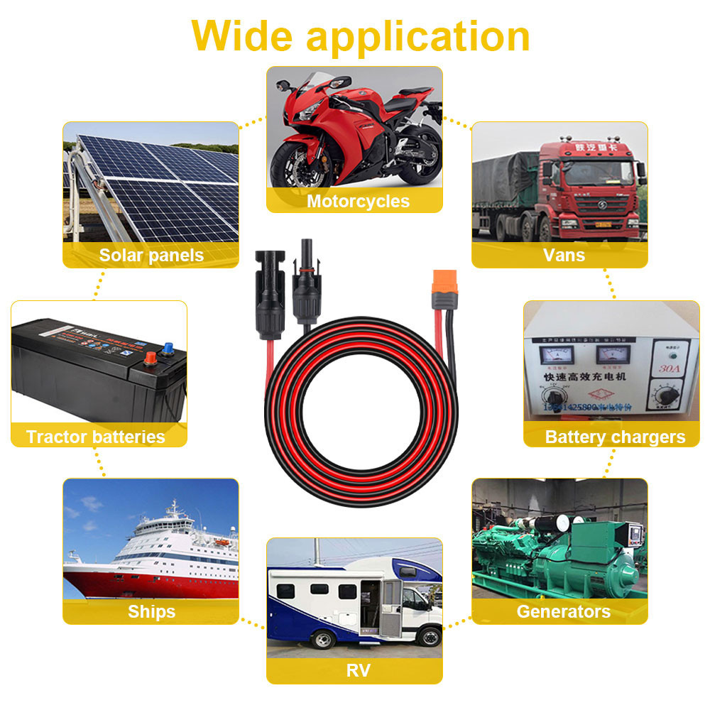 Solar Charge Cable Connector Professional MC4 to XT60i Solar Charge Adapter  Solar Panel Cable — view 6