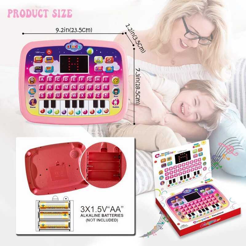 Kids Tablet Learning Pad With LED Screen Teach Alphabet, Numbers, Word, Music, Math, Early - Image 4