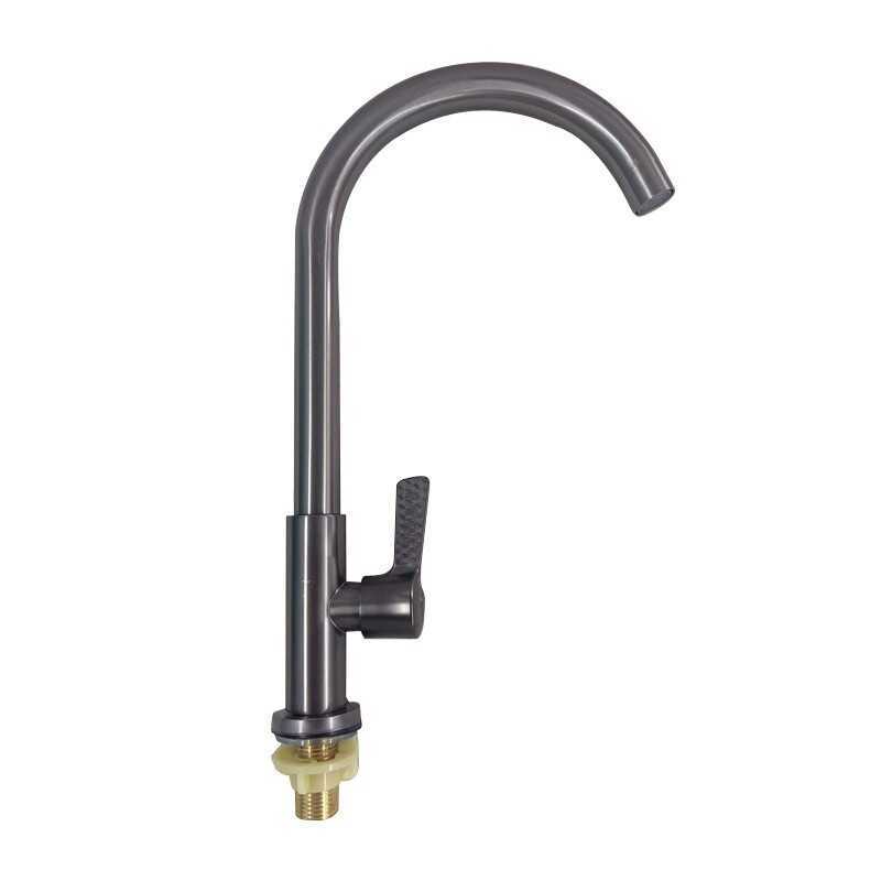 Cod Factory Direct Sale Stainless Steel Gun Gray Single Cold Faucet Sink Copper Core 24Mm Water - Image 5