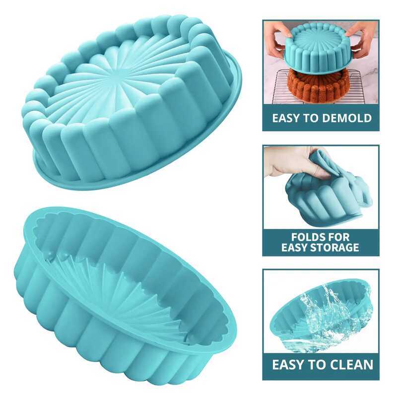 78A8 8Inch Charlotte Cake Pan Silicone,Nonstick Round Silicone Baking Mold,Round Molds For Chee - Image 4