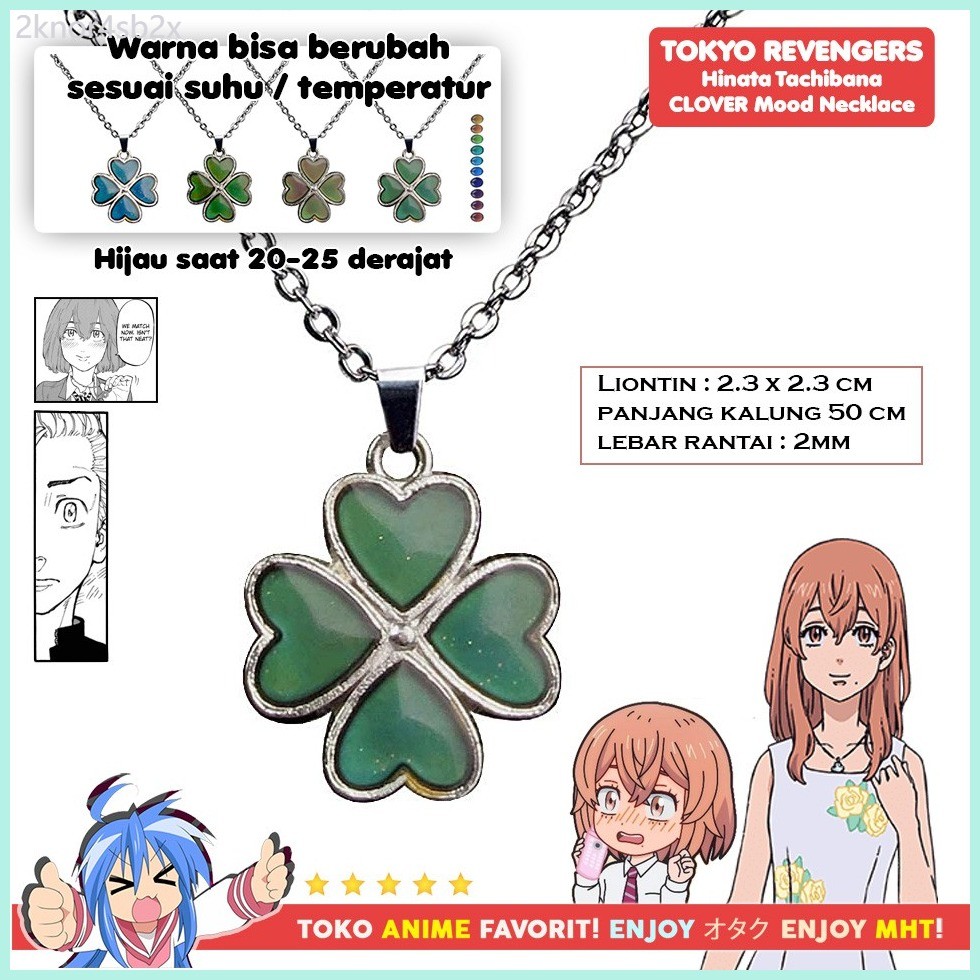 SXYNIO – Collier Trèfle Tachibana Hinata – Pendentif En Alliage De Zinc – Cosplay, Bijou, Accessoire De Costume – Cadeau Fan