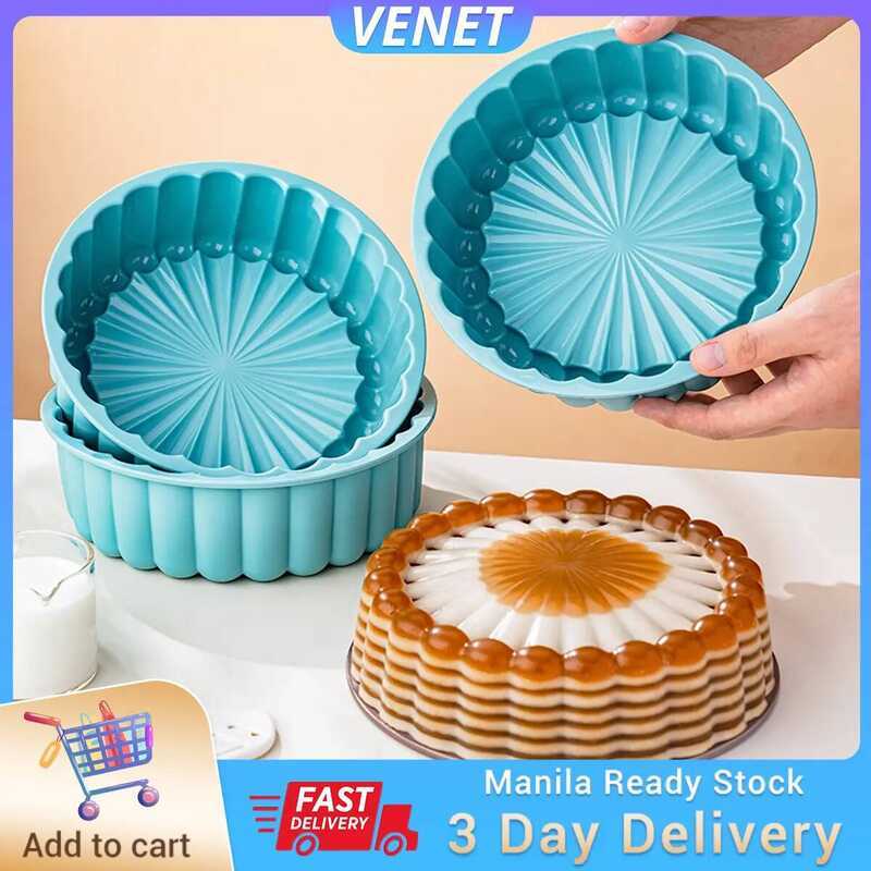 78A8 8Inch Charlotte Cake Pan Silicone,Nonstick Round Silicone Baking Mold,Round Molds For Chee