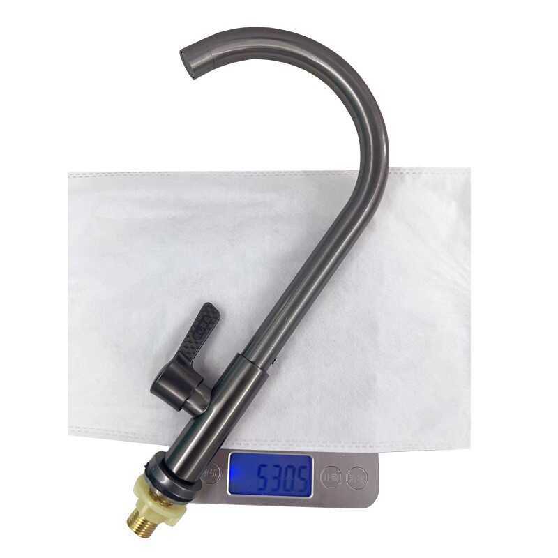 Cod Factory Direct Sale Stainless Steel Gun Gray Single Cold Faucet Sink Copper Core 24Mm Water - Image 2
