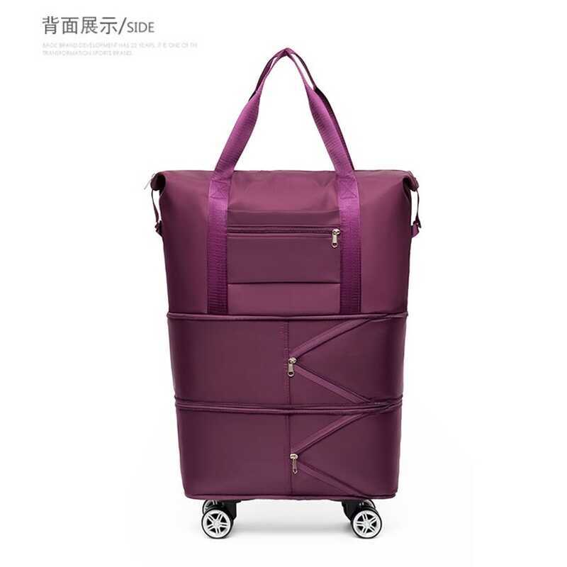 Universal Wheel Travel Bag with Wheels Large Capacity Bag for Women Foldable Trolley Bag Shopping St - Image 3