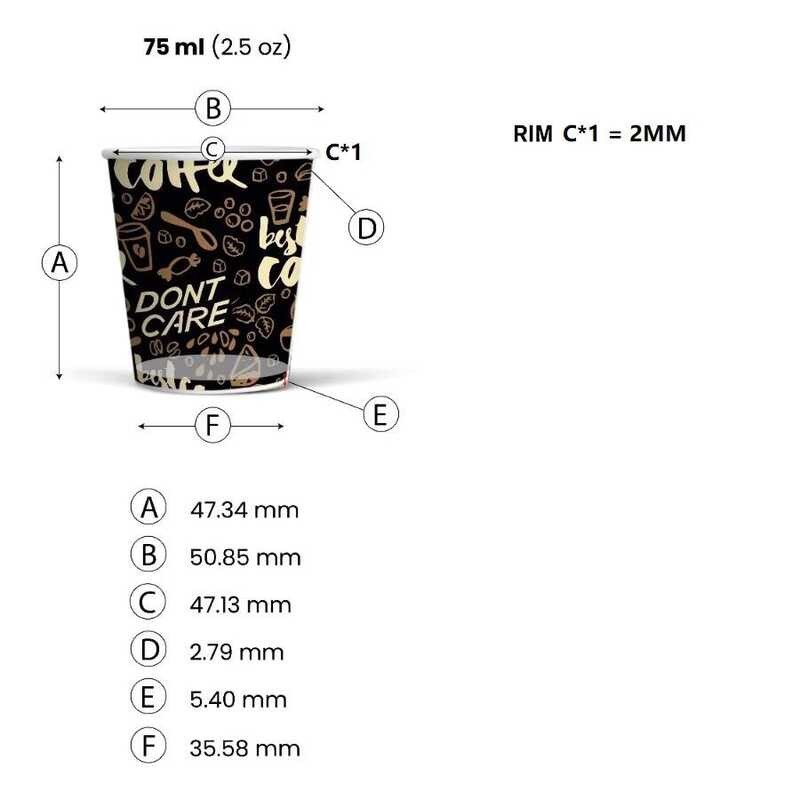 Kit Coffee Compostable Disposable Paper Cup Stirrer + Sugar 50 Pack Customizable 3e3 - Image 4
