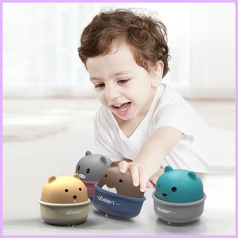 Children press animal inertia car 4 educational baby mini pull back boy car boy and girl toys