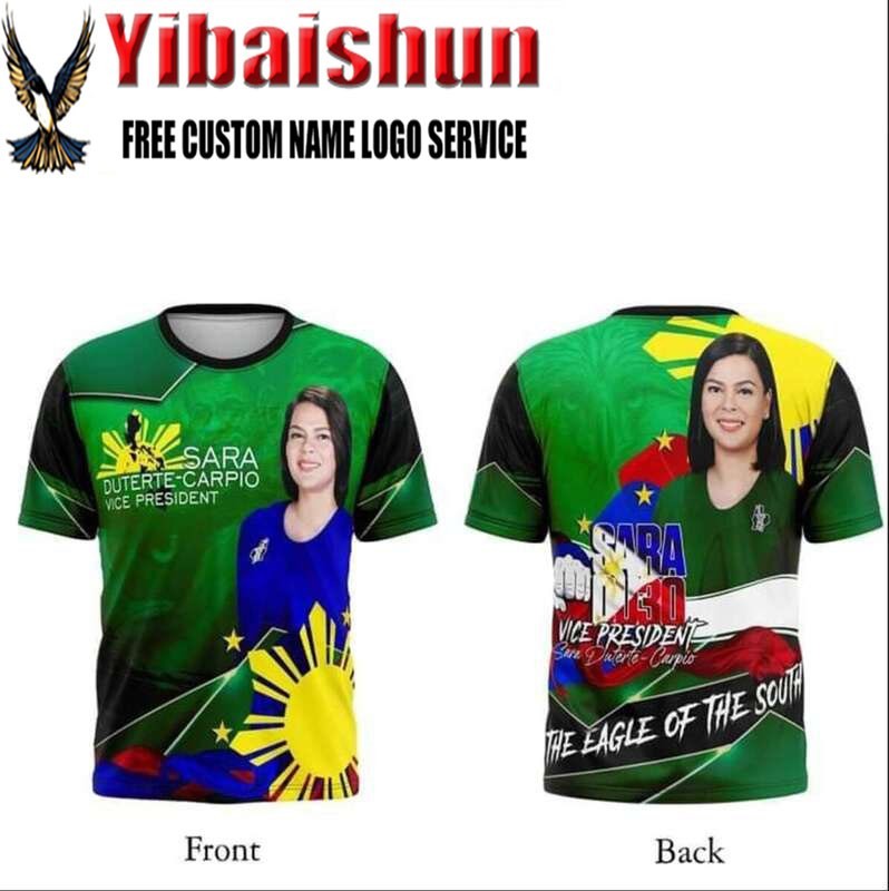 SARA DUTERTE-CARPIO,VICE PRESIDENT .SARA DU30 -THE EAGLE OF THE SOUTH GOOD EDITION SUPPORT SARA DUTERTE 3D TSHIRT AND POLO TSHIRT AND LONG TSHIRT-FREE CUSTOM NAME AND LOGO — view 3
