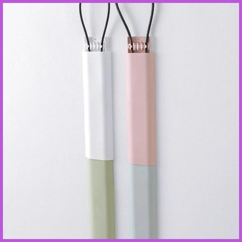 White Cable Hider Wall Floor Cord Duct Cover Hiding Wall Mount TV Powers Cords Fixer - Image 5