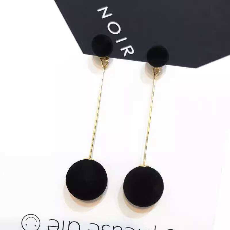 Korean Style Sweet Simple Large and Plush Ball Long Elegant Earrings Pendants Ear Accessories Small - Image 2