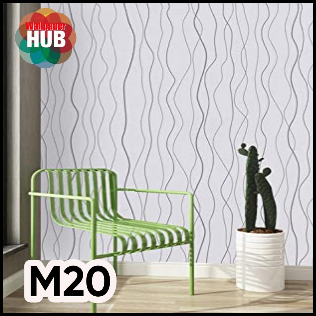 On Sale HUB Wallpaper Home Decor Wall Sticker PVC Quality White Spiral Lining Code M20 Waterproof S - Image 5