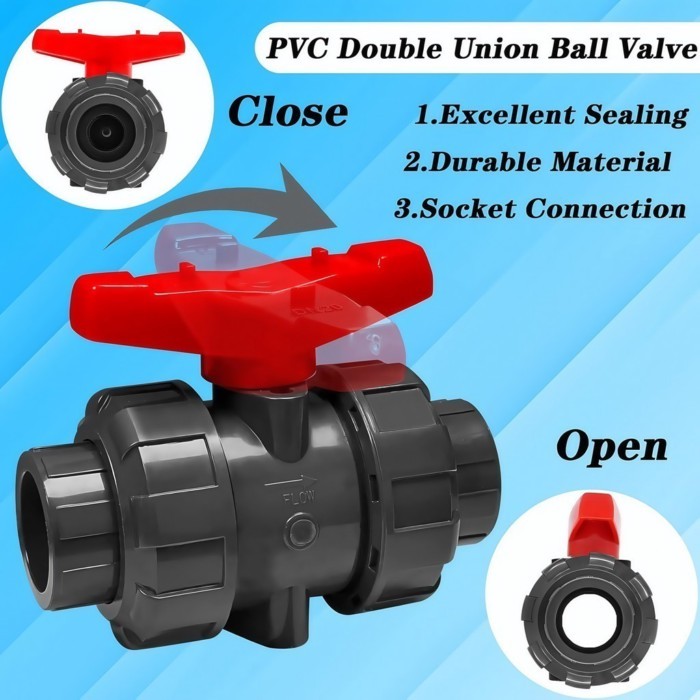 promo discount CODDN40 UPVC Union Ball Valve 1.5 PVC Double Union Valve Swimming Pool Valve - Image 4