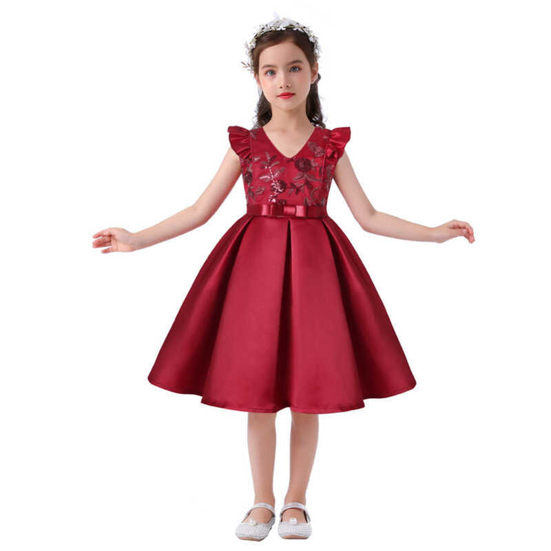 D 3-11 Lontakids Years Wer Girls Sequin Formal Dress Toddler Wedding Party Pageant Ball Gown - Image 4