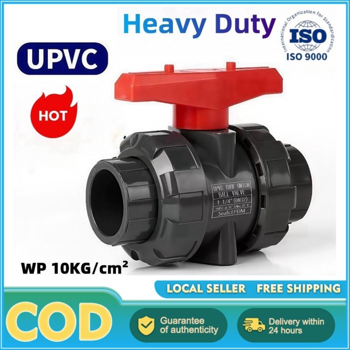 promo discount CODDN40 UPVC Union Ball Valve 1.5 PVC Double Union Valve Swimming Pool Valve