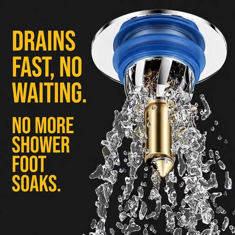 Floor Pop-Up KOVEX Square Anti-Odor Anti-Clog Brass PVC Core Fast Rain 9.8Cm For Bathroom Shower 3 - Image 5