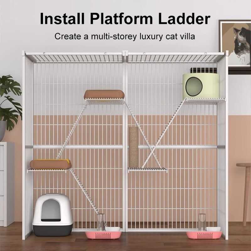 Heavy House Cage Duty 3Layer Pet Cage Big Size Large Platform Cat Villa White For Many Cats 6Dc - Image 5