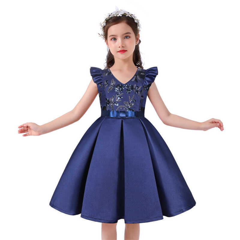 D 3-11 Lontakids Years Wer Girls Sequin Formal Dress Toddler Wedding Party Pageant Ball Gown - Image 2