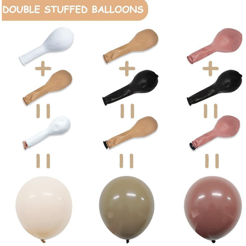 Set Double Kiena Stuffed Nude Apricot Pink Arch Blush Gold Balloon Garland Kit Latex Dusty Rose 3 - Image 2