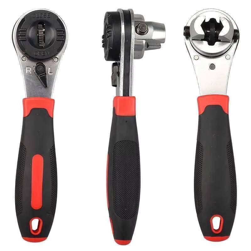 Portable DIY Adjustable Ratchet Wrench Kit with Non-slip Handle Chrome Finish 6-22mm Screw Range 5 - Image 4